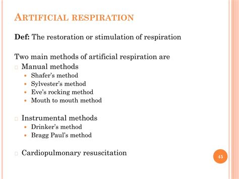 2 Main Methods of Artificial Respiration .